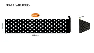 Veistål perforert endebøy 11x240x995mm (915) (14010570)