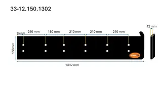 Veistål glatt endebøyd 12x150x1302mm VPL 24 (14013350)