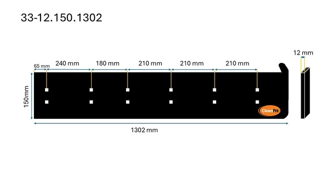 Veistål glatt endebøyd 12x150x1302mm VPL 24 (14013350) 