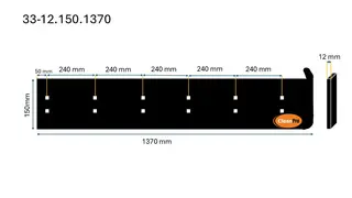 Veistål glatt endebøyd 12x150x1370mm VPL 27 (14012628)