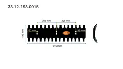 Veistål isriver buet 12x193x915mm 3-fot (14010816)