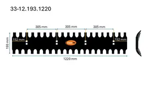 Veistål isriver buet 12x193x1220mm 4-fot (14010578)