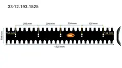 Veistål isriver buet 12x193x1525mm 5-fot (14010579)