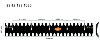 Veistål isriver buet 12x193x1525mm 5-fot (14010579)