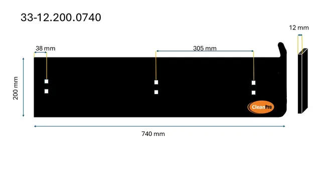 Veistål glatt endebøyd 12x200x740mm (692) (14010471) 