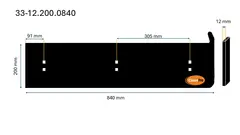 Veistål glatt endebøyd 12x200x840mm (792) (14010561)