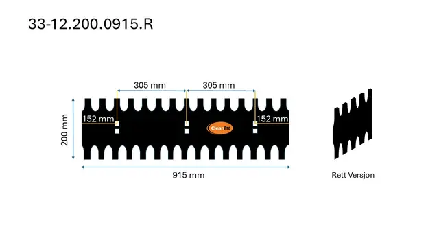 Veistål isriver rett 12x200x915mm 3-fot (14010575) 