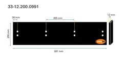Veistål glatt 12x200x991mm, 4x2 hull A:38mm (14010551)