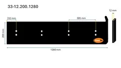 Veistål glatt endebøyd 12x200x1280mm (1220) (14010563)
