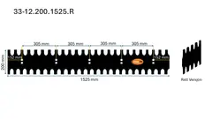 Veistål isriver rett 12x200x1525mm 5-fot (14010577)