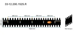 Veistål isriver rett 12x200x1525mm 5-fot (14010577)