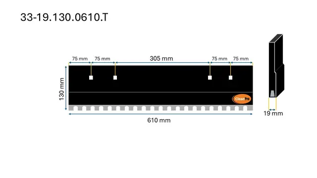 Veistål hardmetall tannet 610mm/ 2-fot 19x130x610mm 