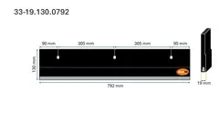Veistål hardmetall 792mm/ 3-fot kort 19x130x792mm