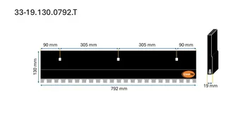 Veistål hardm. tannet 792mm/ 3-fot kort 19x130x792mm