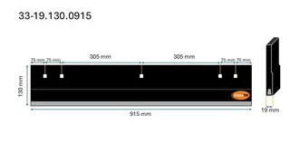 Veistål hardmetall 915mm/ 3-fot 19x130x915mm