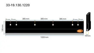 Veistål hardmetall 1220mm/ 4-fot 19x130x1220mm