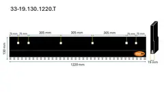 Veistål hardmetall tannet 1220mm/ 4-fot 19x130x1220mm