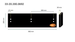 Veistål glatt 20x200x692mm (14011640)