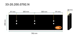 Veistål glatt 20x200x792mm 3-fot kort (14011178)