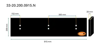 Veistål glatt 20x200x915mm 3-fot - 305mm deling (14011179)