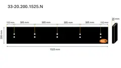 Veistål glatt 20x200x1525mm 5-fot - 305mm deling (14011181)