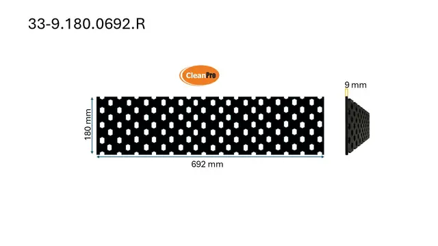 Veistål perforert 9x180x692mm (9X180X692) 