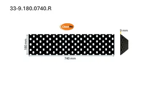 Veistål perforert 9x180x740mm (9X180X740)