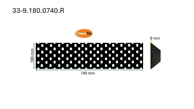 Veistål perforert 9x180x740mm (9X180X740) 