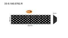 Veistål perforert 9x180x792mm 3-fot kort (9X180X792)