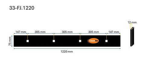Klemjern/festeblekk 1220mm