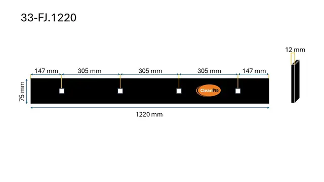 Klemjern/festeblekk 1220mm 