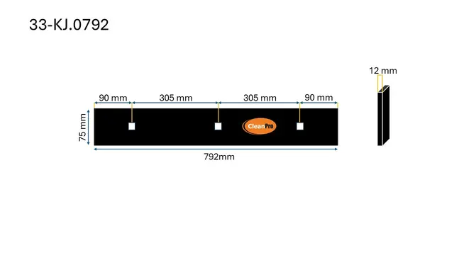 Klemjern/festeblekk 792mm 