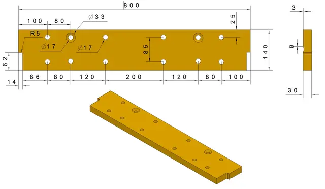Schmidt MS fjærelement PU 95 shA (800x140x30) 